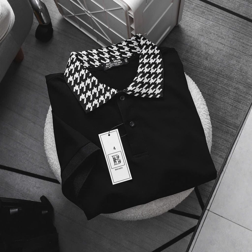 [Big Men] Áo thun polo vải cotton phối cổ thổ cẩm thời trang cỡ đại bigsize nam < 140kg - cổ sét