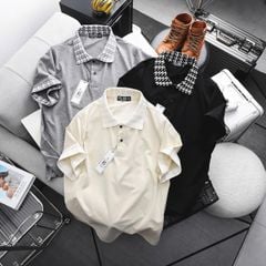 [Big Men] Áo thun polo vải cotton phối cổ thổ cẩm thời trang cỡ đại bigsize nam < 140kg - cổ sét