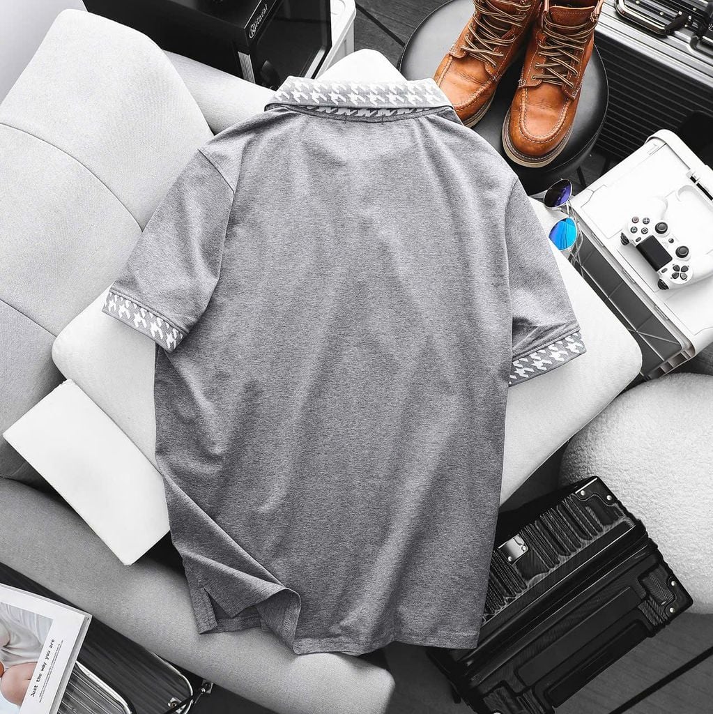 [Big Men] Áo thun polo vải cotton phối cổ thổ cẩm thời trang cỡ đại bigsize nam < 140kg - cổ sét