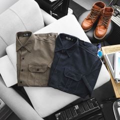 Áo sơ mi tay ngắn phối túi vải cotton thời trang nam 85-140kg - SM cotton