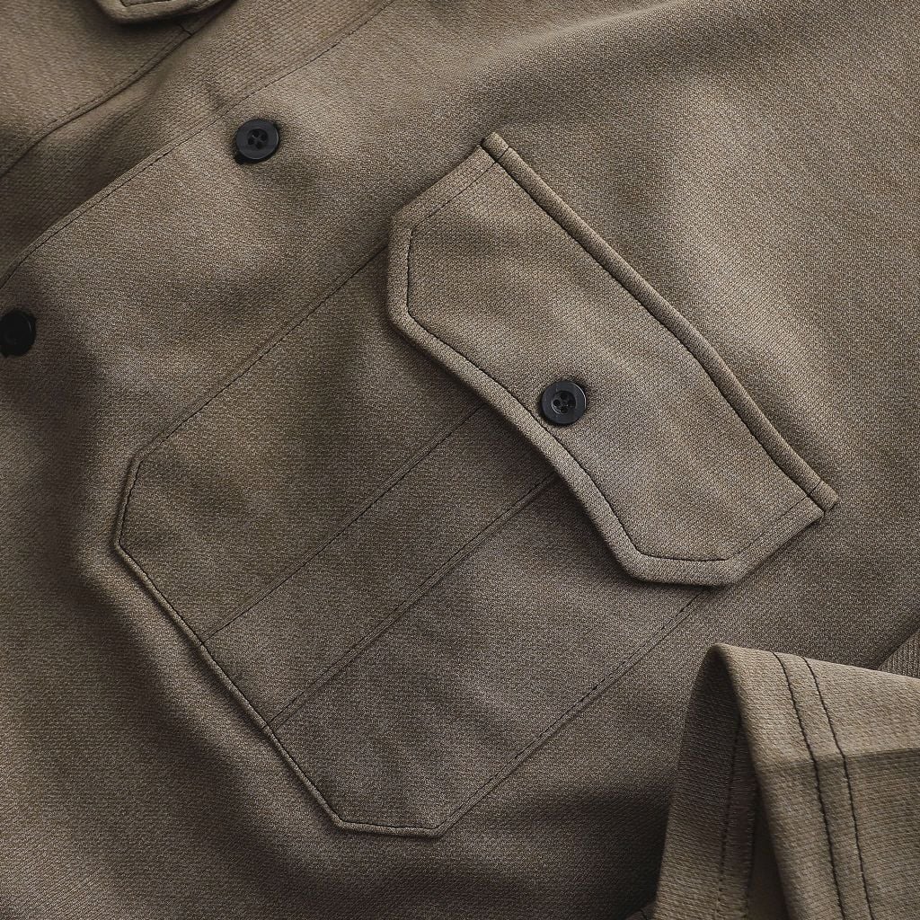 Áo sơ mi tay ngắn phối túi vải cotton thời trang nam 85-140kg - SM cotton