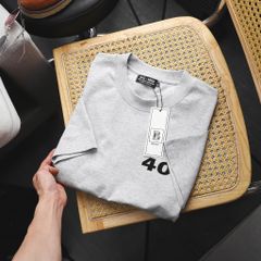 [ Big Men] Áo thun cotton màu xám xi măng in hai mặt 404 thời trang bigsize nam 85- 135 kg