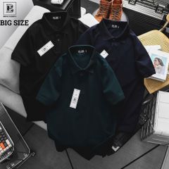 Áo thun polo trơn vải cotton 100% nam bigsize 80 - 130kg - polo2