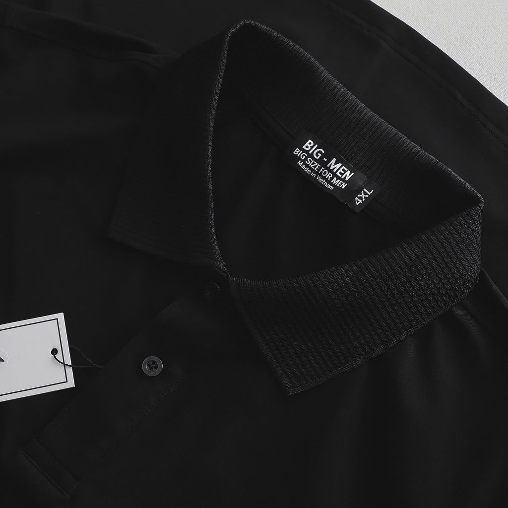Áo thun polo trơn vải cotton 100% nam bigsize 80 - 130kg - polo2
