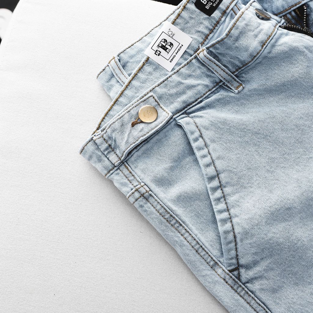 Big Men- Quần short jean tông xanh nhạt thời trang năng động bigsize nam 80- 130 kg_ mã 458