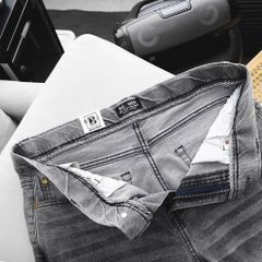 [ Big Men] Quần jean dài xanh xám nhạt wash phối lưng thun thời trang bigsize nam 80- 130 kg_ Mã 415