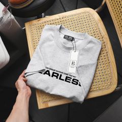 [ Big Men] Áo thun cotton màu xám xi măng in 2 mặt Fearless thời trang bigsize nam 85- 135 kg