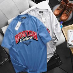 Big Men- Áo thun cotton in chữ Boston đỏ thời trang bigsize nam 85- 135 kg