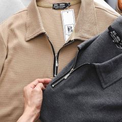 [ Big Men] Set bộ quần áo polo phối dây kéo chất vải tổ ong thoáng mát bigsize nam 85- 135 kg