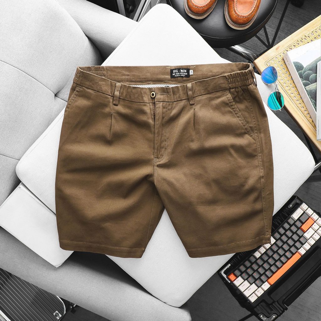Big Men- Quần short kaki nam big size lưng thun thời trang 80 -130kg
