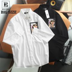Áo sơ mi tay dài big size unisex in hình cô gái chất vải mịn mát bigsizemen <140kg