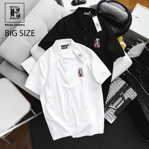 Big Men - Áo thun polo bigsize nam in họa tiết Mèo thời trang < 135kg