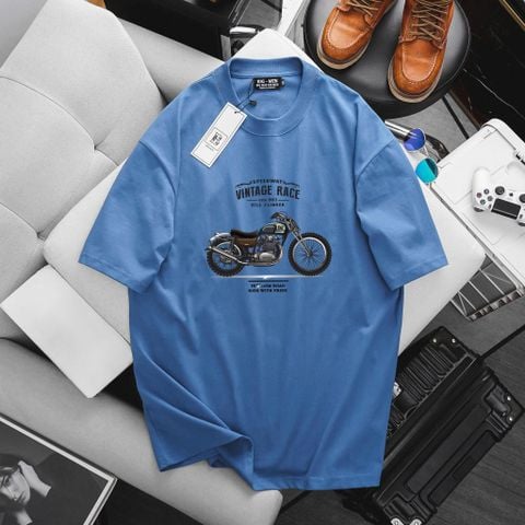 [ Big size< 135 kg] Áo thun cotton bigsize nam in Vintage Race thời trang Big Men
