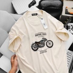 [ Big size< 135 kg] Áo thun cotton bigsize nam in Vintage Race thời trang Big Men