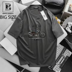 [ Big size< 135 kg] Áo thun cotton bigsize nam in Vintage Race thời trang Big Men