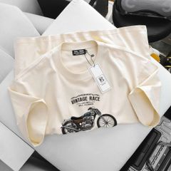 [ Big size< 135 kg] Áo thun cotton bigsize nam in Vintage Race thời trang Big Men
