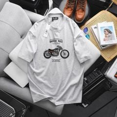 [ Big size< 135 kg] Áo thun cotton bigsize nam in Vintage Race thời trang Big Men