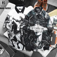 [ Big Size 85 - 135 kg] Áo sơ mi tay ngắn họa tiết sắc nét bigsize nam cá tính thời trang Big Men
