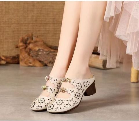 Giày sandal sang trọng và nữ tính LD587 đế cao 5cm bền bỉ và êm ái 