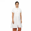 Áo Kurta 100% cotton hữu cơ, có thêu chữ "Aum" (Màu trắng - Nữ)