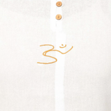  Áo Kurta 100% cotton hữu cơ, có thêu chữ "Aum" (Màu trắng - Nữ) 