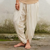  Quần Dhoti - Sản phẩm đặc trưng của Isha (Màu trắng ngà - Lưng dây rút - Nữ) 