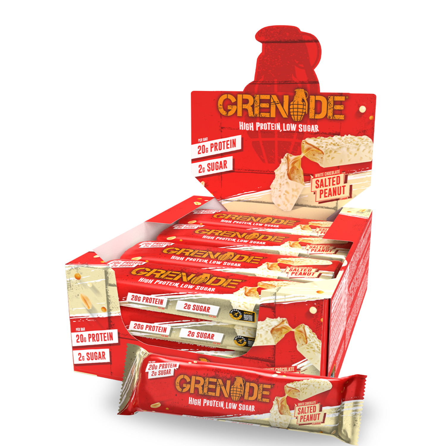  GRENADE | Bánh Protein WHITE CHOCOLATE SALTED PEANUT 