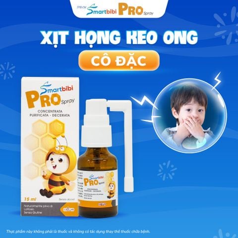 TPBVSK Smartbibi Pro Spray - Xịt họng keo ong cô đặc, hỗ trợ làm dịu họng, đau họng, giảm ho