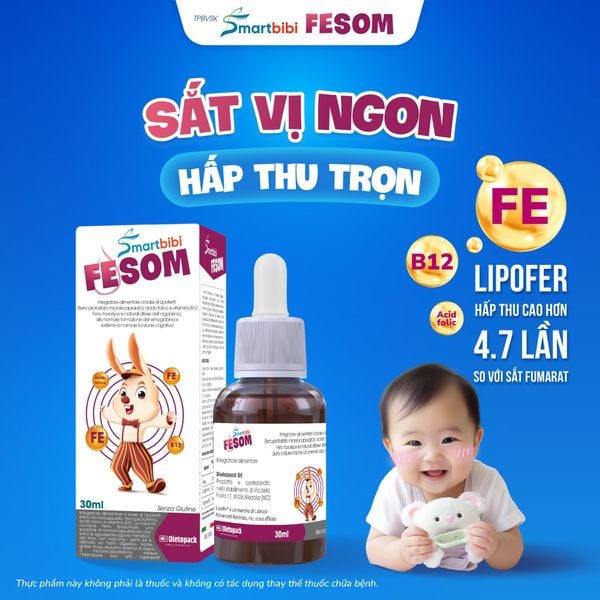 TPBVSK Smartbibi Fesom - Sắt Lipofer hấp thu trọn cho trẻ