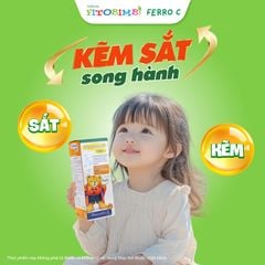 TPBVSK Kẽm sắt song hành Fitobimbi Ferro C - Bổ sung đồng thời Kẽm + Sắt cho bé