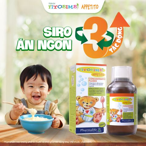 Siro ăn ngon 3 tác động TPBVSK Fitobimbi Appetito