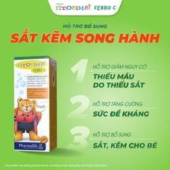 TPBVSK Kẽm sắt song hành Fitobimbi Ferro C - Bổ sung đồng thời Kẽm + Sắt cho bé