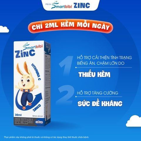 TPBVSK Smartbibi ZinC - Kẽm chelate hữu cơ