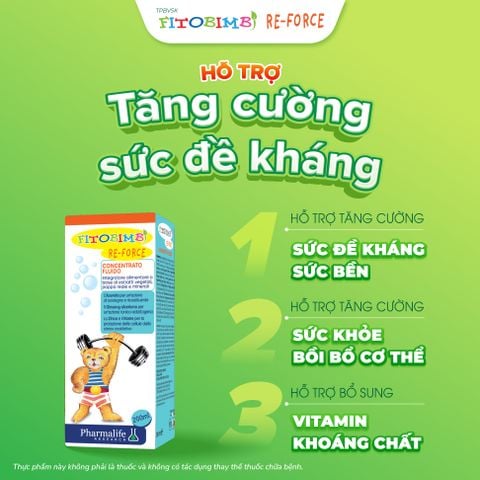 TPBVSK Fitobimbi RE-FORCE - Hỗ trợ trẻ tăng đề kháng, giảm mệt mỏi, bổ sung khoáng chất