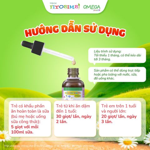 TPBVSK Fitobimbi Omega junior - Omega thực vật cho bé - Hỗ trợ phát triển não bộ, tốt cho mắt