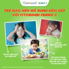 TPBVSK Kẽm sắt song hành Fitobimbi Ferro C - Bổ sung đồng thời Kẽm + Sắt cho bé