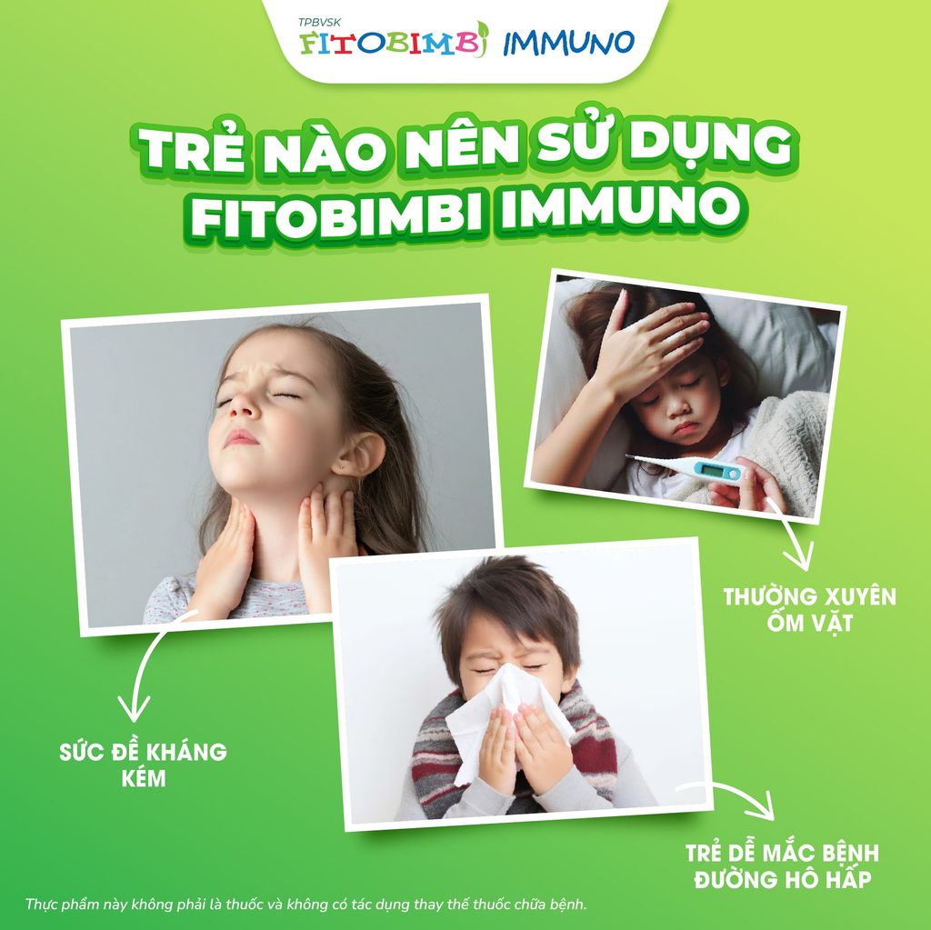 TPBVSK Fitobimbi Immuno - Hỗ trợ tăng đề kháng toàn thân cho trẻ