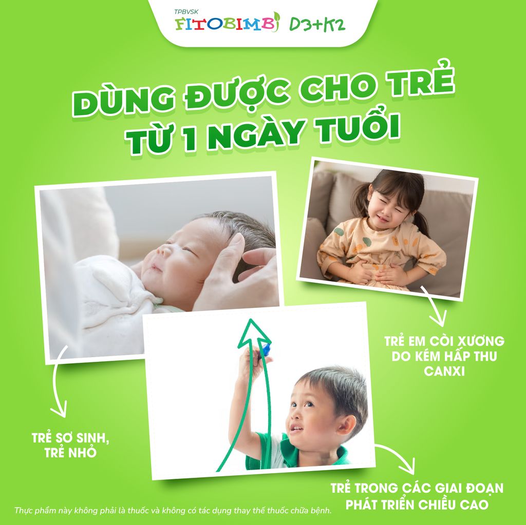 TPBVSK Fitobimbi D3K2 - Hỗ trợ xương răng chắc khoẻ