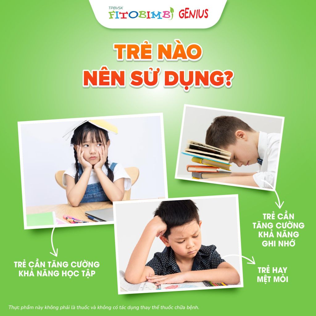 TPBVSK Fitobimbi Genius -  Hỗ trợ trẻ tăng cường nhận thức, ghi nhớ tốt