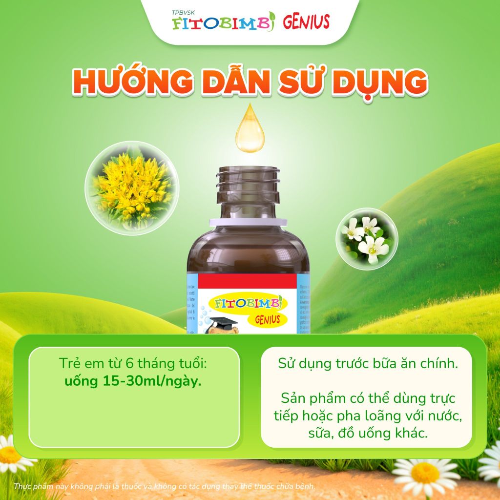 TPBVSK Fitobimbi Genius -  Hỗ trợ trẻ tăng cường nhận thức, ghi nhớ tốt