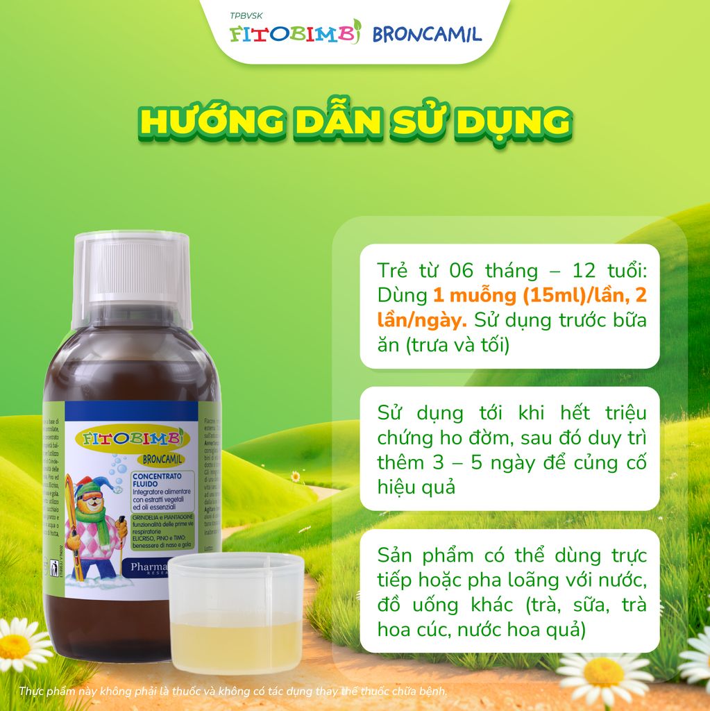 TPBVSK Fitobimbi Broncamil - Hỗ trợ giảm ho đờm cho trẻ