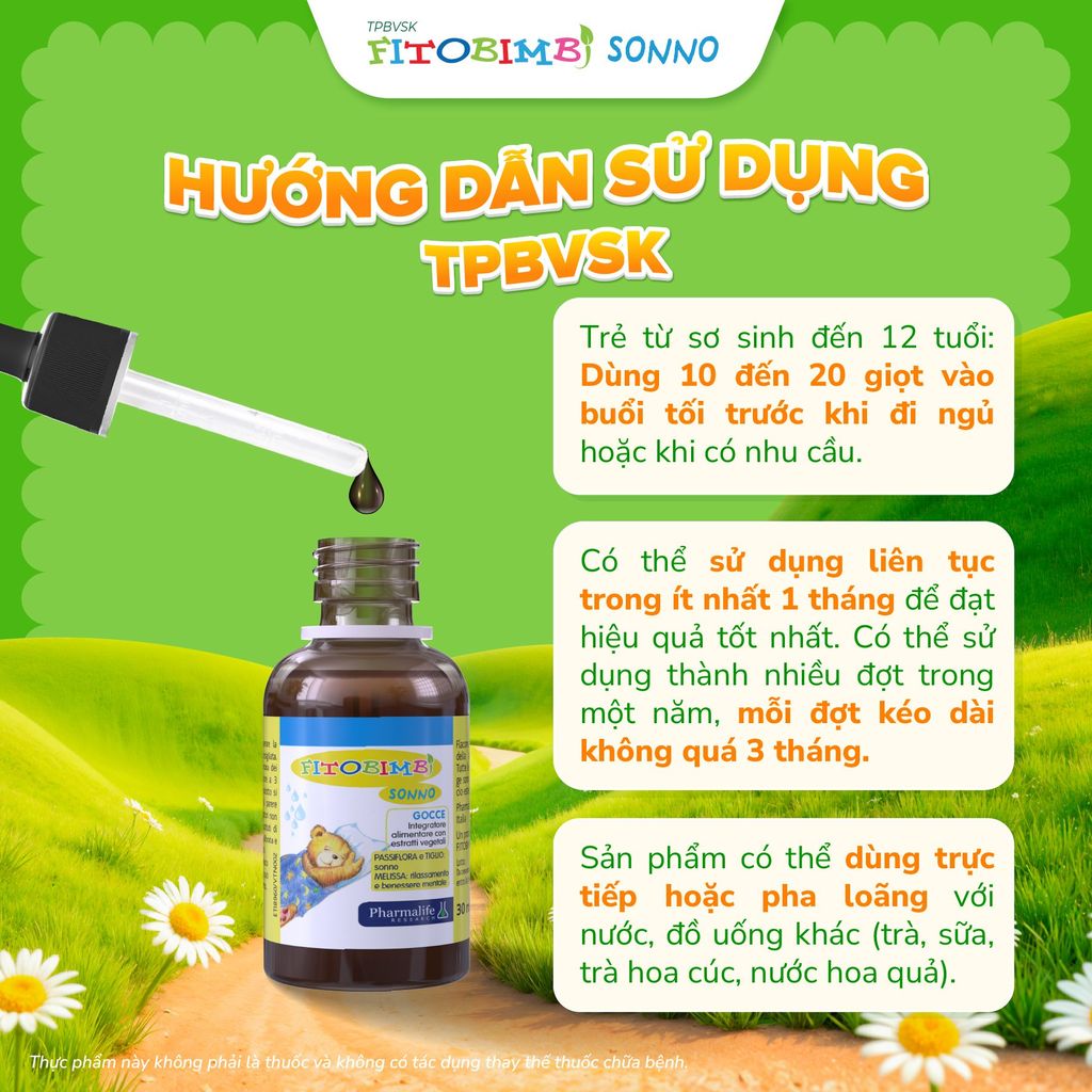 TPBVSK Fitobimbi Sonno - Hỗ trợ bé ngủ ngon, sâu giấc