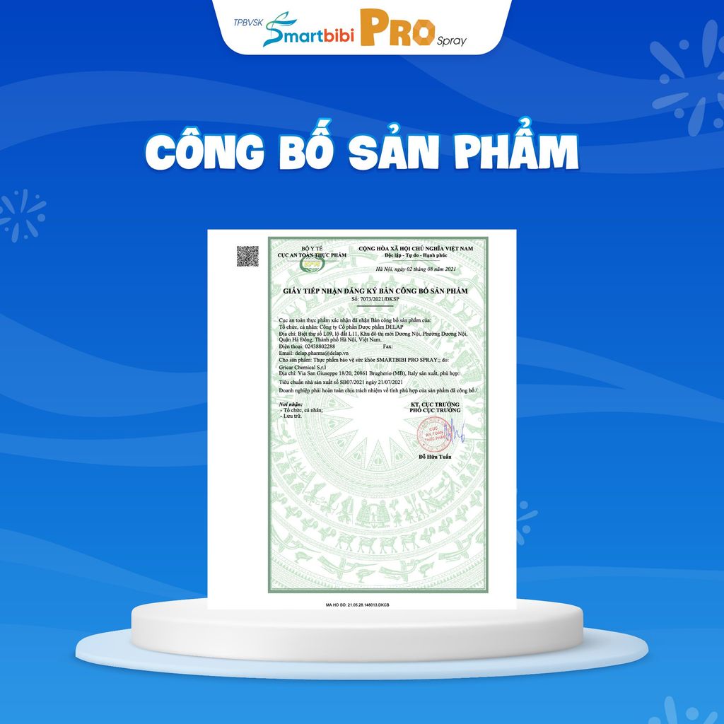 TPBVSK Smartbibi Pro Spray - Xịt họng keo ong cô đặc, hỗ trợ làm dịu họng, đau họng, giảm ho