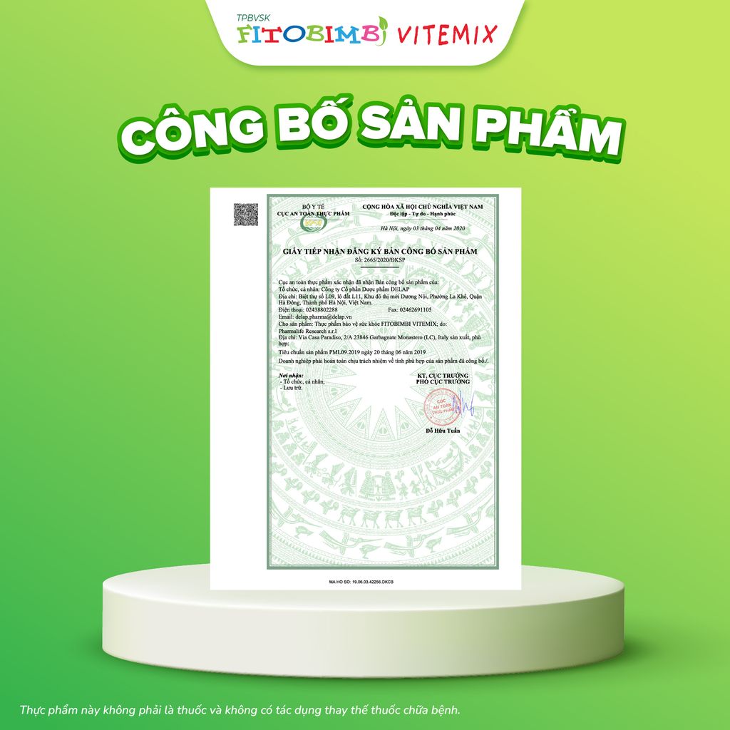 TPBVSK Fitobimbi Vitemix - Nguồn vitamin từ thực vật cho bé
