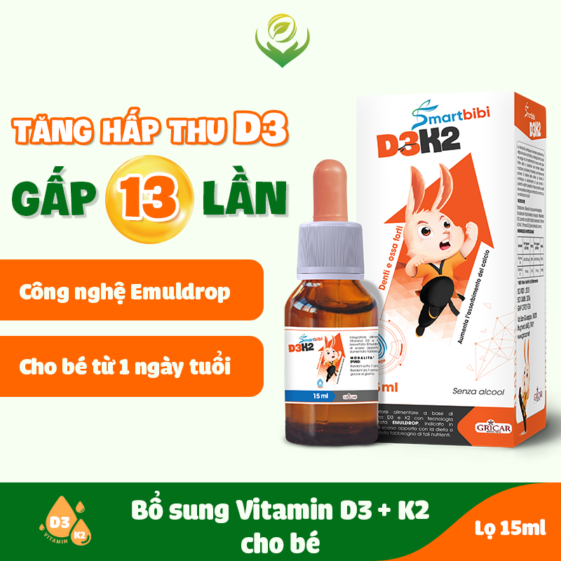 Smartbibi D3K2 tăng hấp thu D3 gấp 13 lần