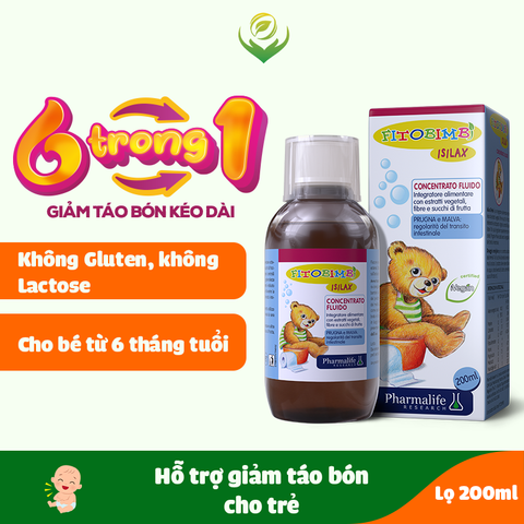 Fitobimbi Isilax - siro hỗ trợ giảm táo bón 6 trong 1 cho trẻ