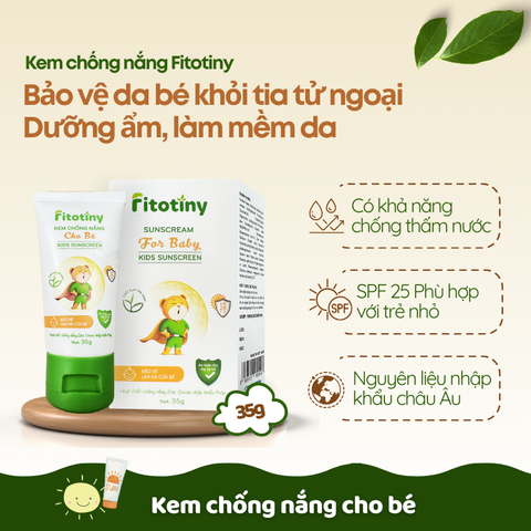 Fitotiny Kem chống nắng cho bé (Kids Sunscreen) SPF25.PA+++