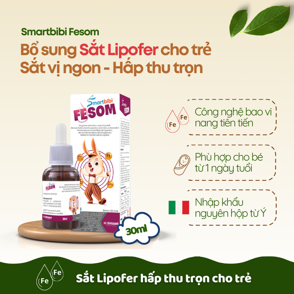 Smartbibi Fesom - Sắt Lipofer hấp thu trọn cho trẻ