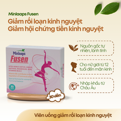 Minlaaps Fusen - Hỗ trợ giảm rối loạn kinh nguyệt, tiền kinh nguyệt (Hộp 30 viên)