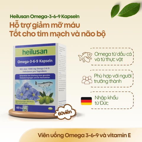 TPBVSK Heilusan Omega 369 Kapseln- hỗ trợ giảm mỡ máu, tốt cho tim mạch, não bộ, mắt